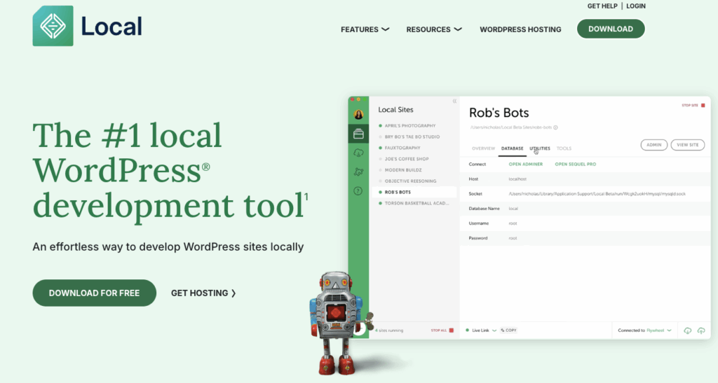 Localダウンロードサイトの画面キャプチャ