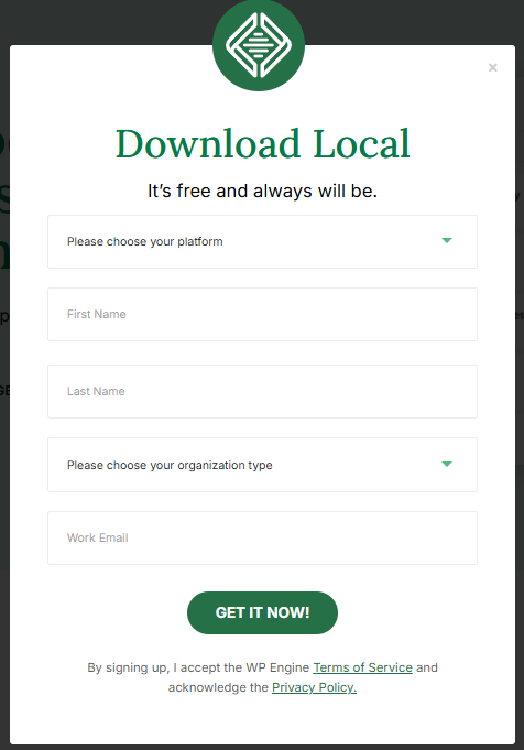 localのダウンロード設定